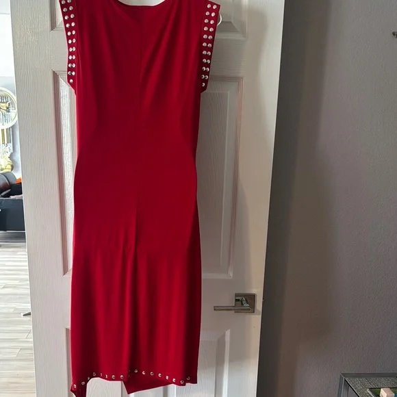MICHAEL Michael Kors Red Sheath Dress w/Slit for Christmas or Valentines - Picture 5 of 7